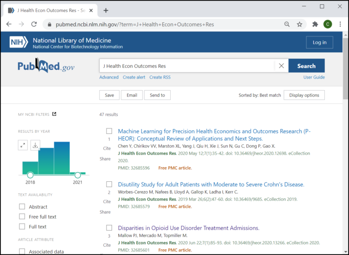 JHEOR Now Fully Indexed in PubMed